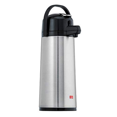 Melitta Pump-Isolierkanne, 2,2 l, ca. 16 Tassen, Glaskolben, Edelstahl, Silber/Schwarz im Sale